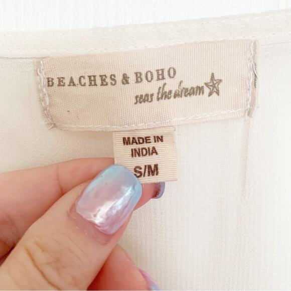 Beaches & Boho Nina Sheer Blue Ombre Swim Coverup S/M - Picture 4 of 4